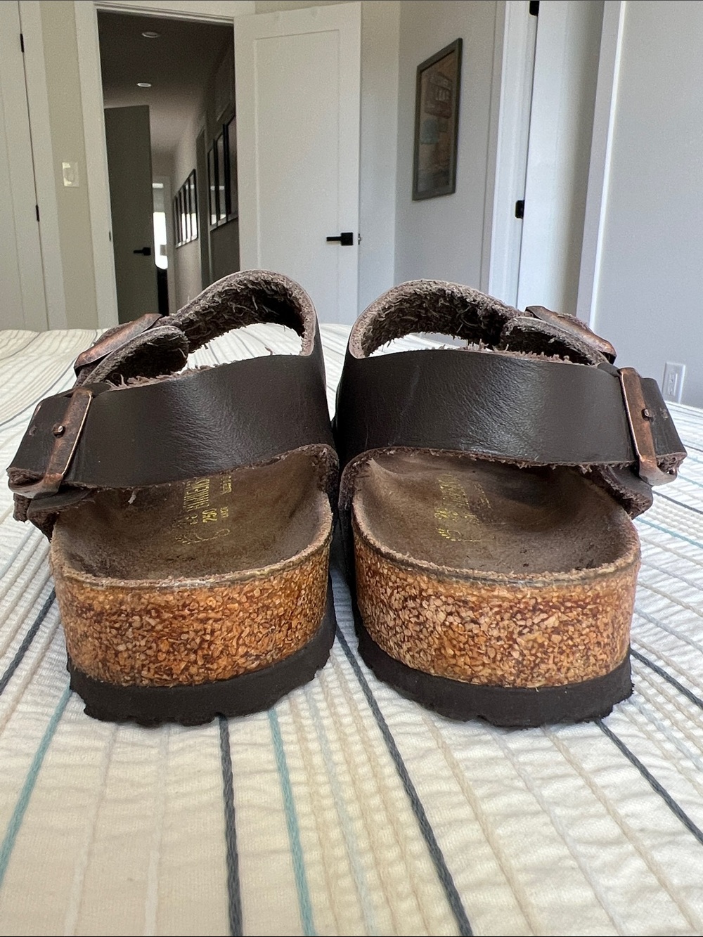Birkenstock Brown Double Strap Sandals 39 - Picture 3 of 8